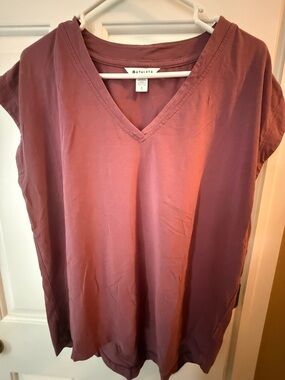 Athleta Women's V-Neck Short sleeve Top - Mauve